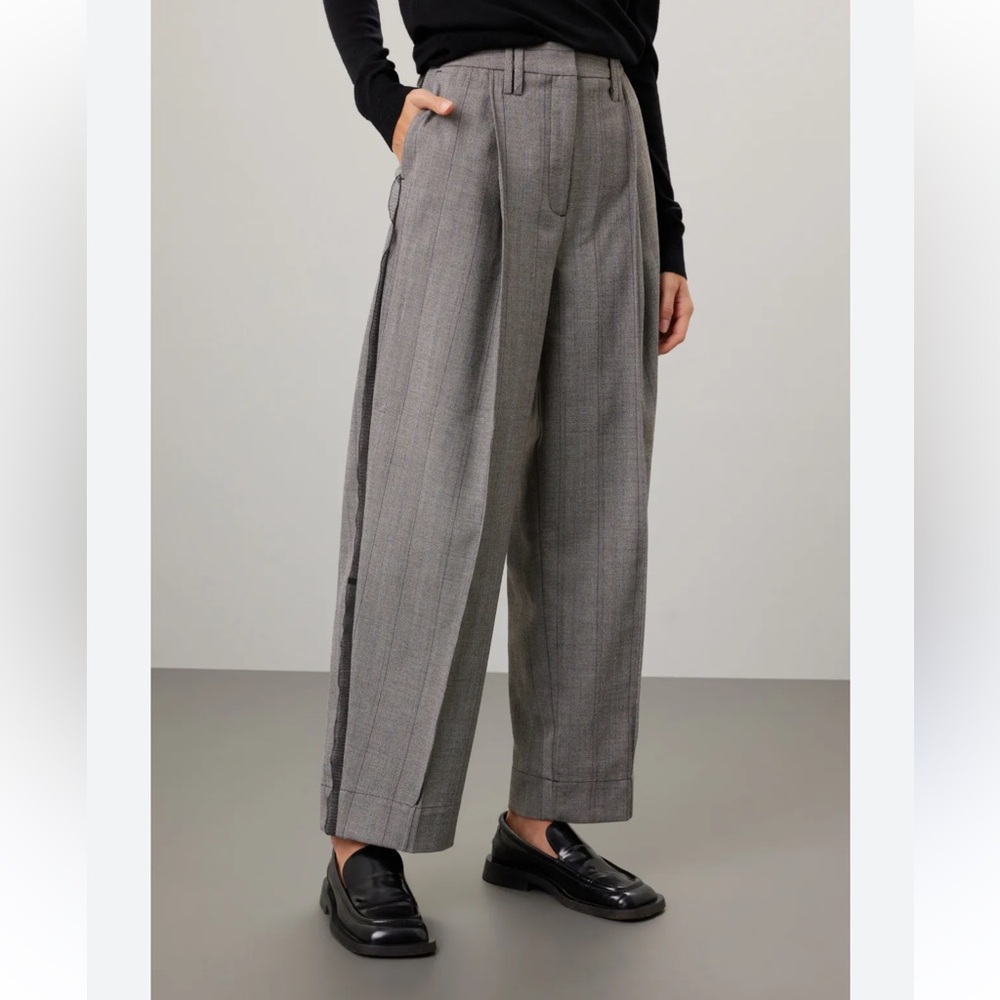 Ganni Gray Wide Leg Pants High Waisted Tailored - Picture 2 of 7